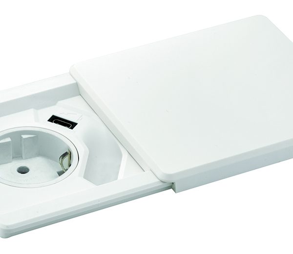 Kenson square80 hvit - 1x stikk 1x usb-c lader