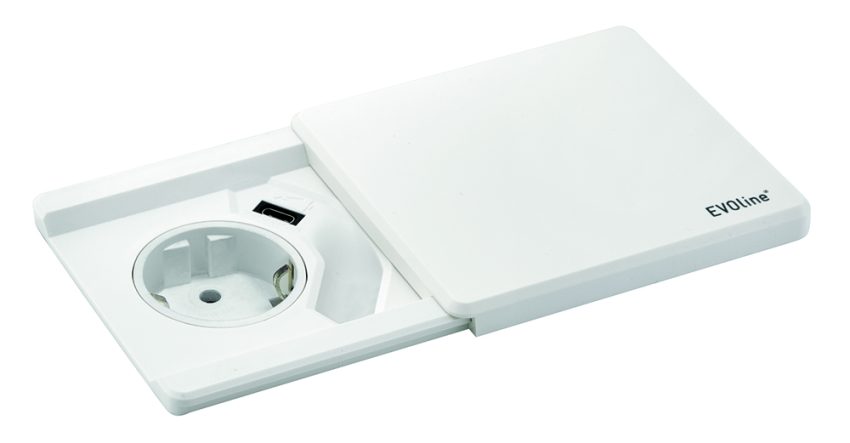 Kenson square80 hvit - 1x stikk 1x usb-c lader