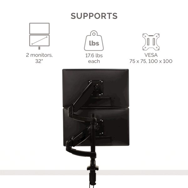 Fellowes platinum series dual stacking monitorarm black - Bilde 7