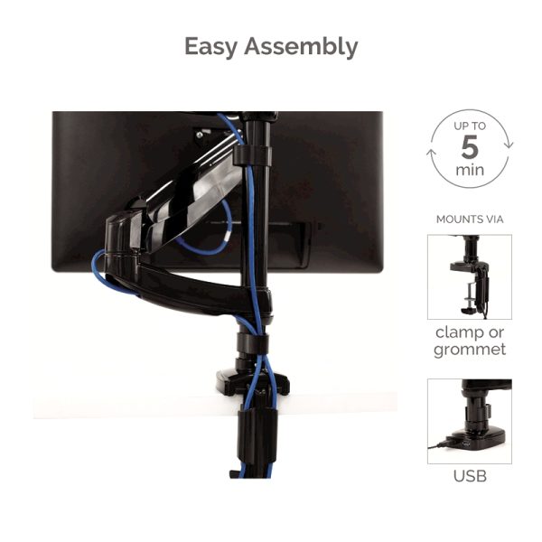 Fellowes platinum series dual stacking monitorarm black - Bilde 9