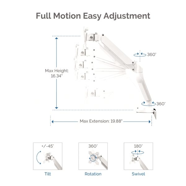 Fellowes platinum series dual monitorarm white - Bilde 5