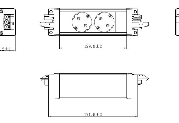 Powerdock click 2 stikk - sort