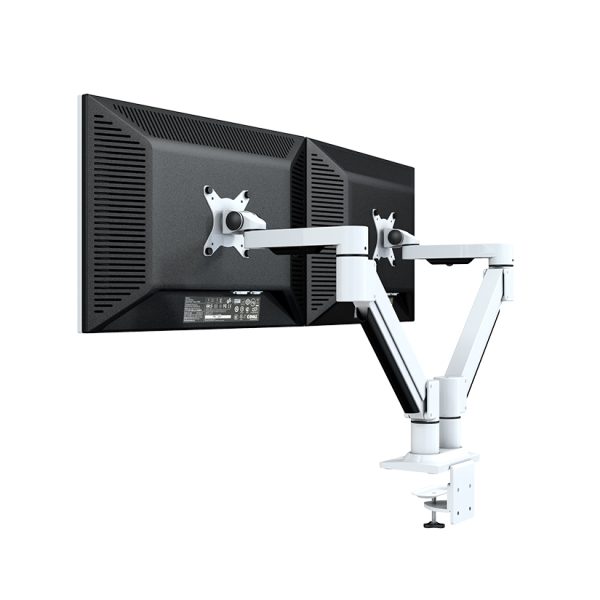 Kenson monitor arm twin med gasslift, hvit - Bilde 2