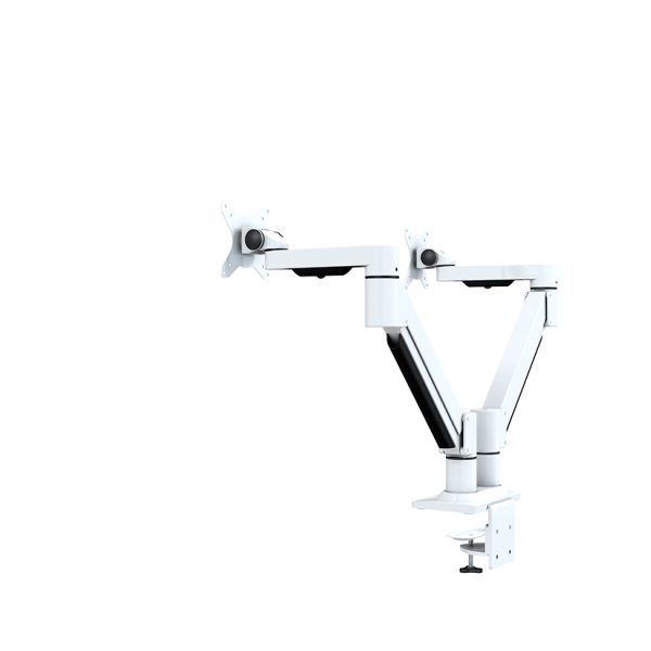 Kenson monitor arm twin med gasslift, hvit - Bilde 3