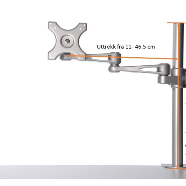 Kenson monitor arm pole mount 7220w white - Bilde 10
