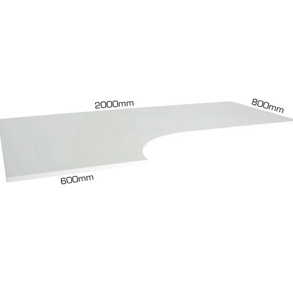 L-form table top 200x120/60 cm.white - Bilde 5