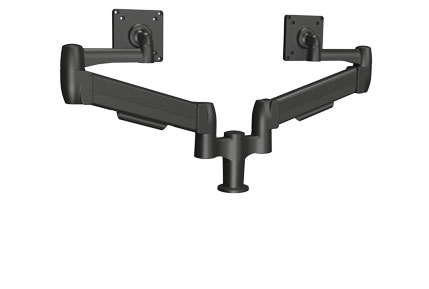 Kenson spacearm pro s2 dobbel m/klemme og gjennomg. feste, sort