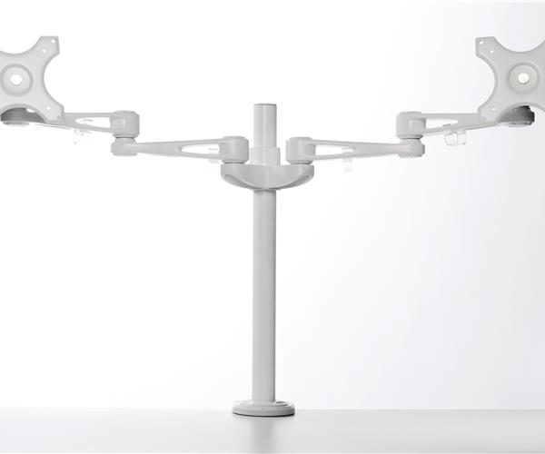 Kenson monitor arm twin pole 7260w white - Bilde 2
